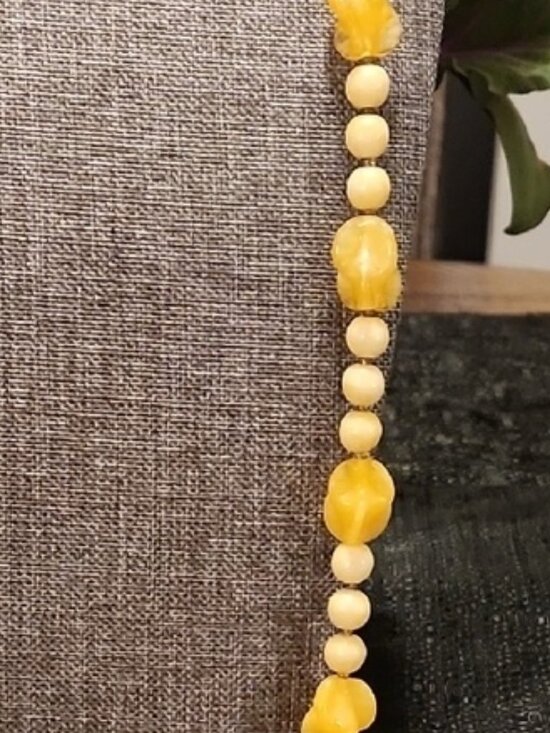 Jewelry - Yellow Bead Long Necklace - Women Jewelry